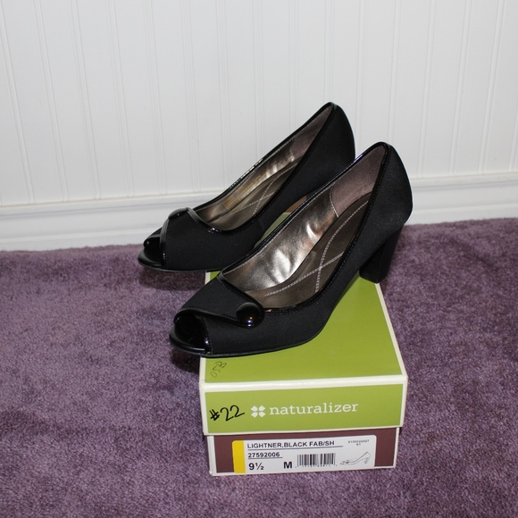 Black Open Toe Heels - Picture 1 of 4
